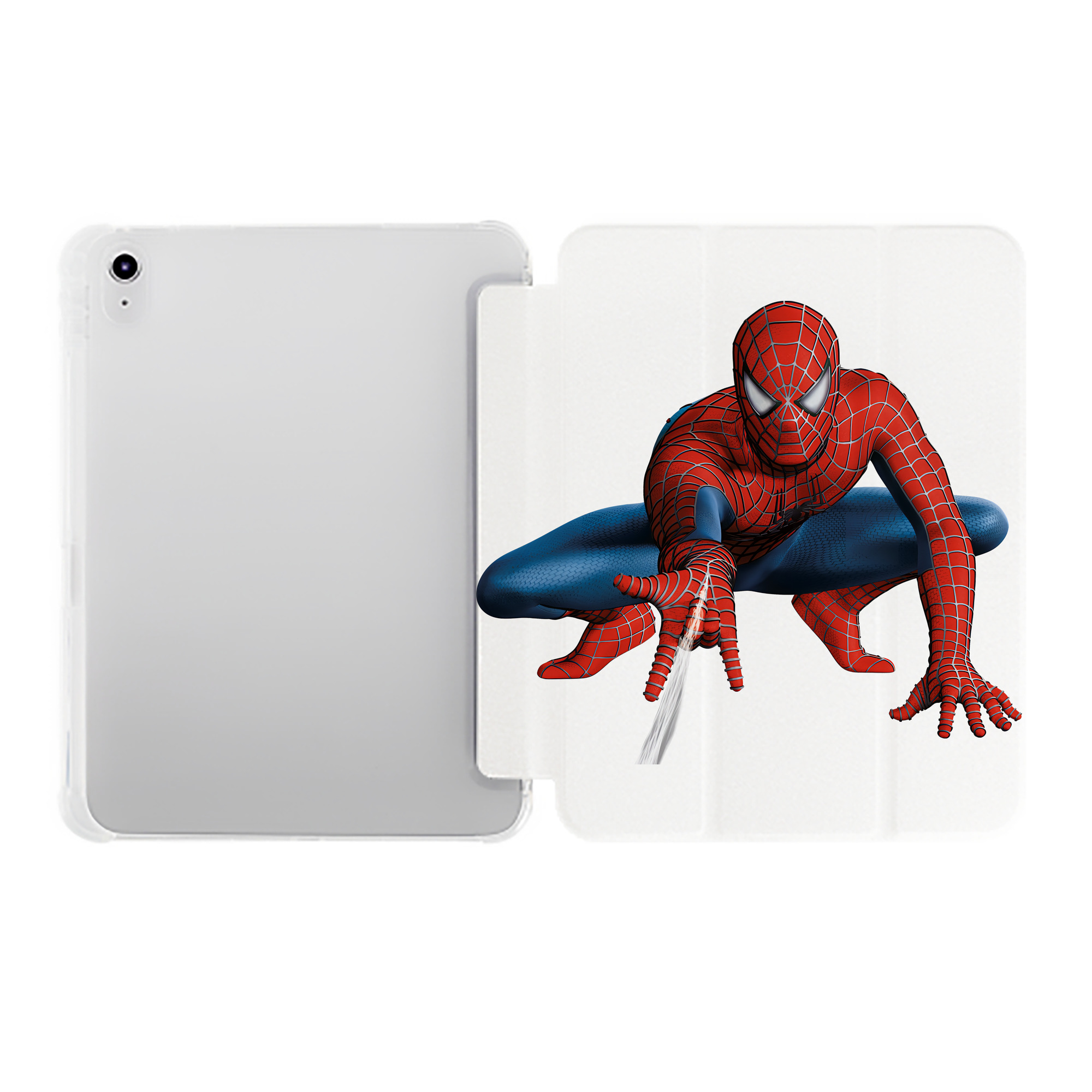 （画像用） Spider Man スパイダーマン IPad ケース ペン収納付き 三つ折りスタンド PUレザー×シリコン 対応機種9.5/10.5/10.9インチ